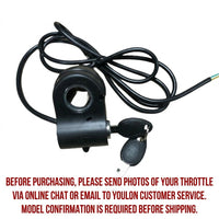 YOULON Ebike Turning Handle Throttle (Two Keys Included)（Please send a photo of the throttle to customer service before purchasing）